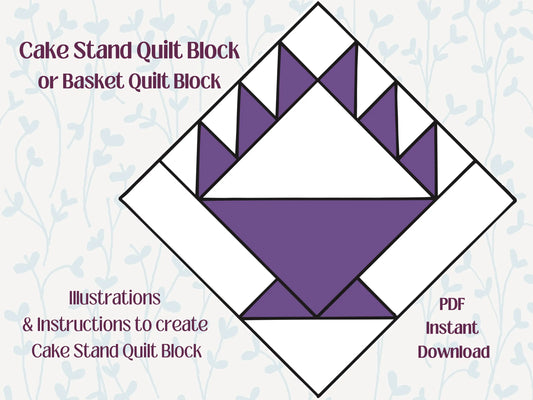 cake stand quilt block illustration