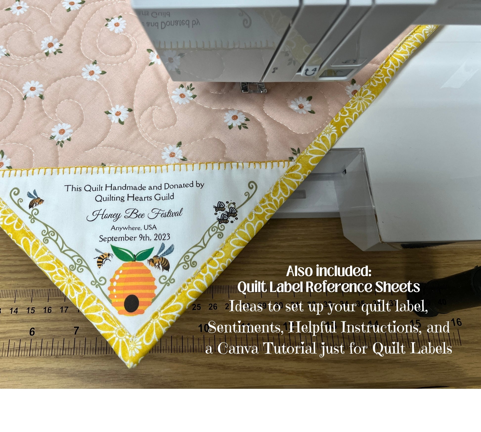 Ad for Quilt Labels Deluxe print to fabric with instrucitons
