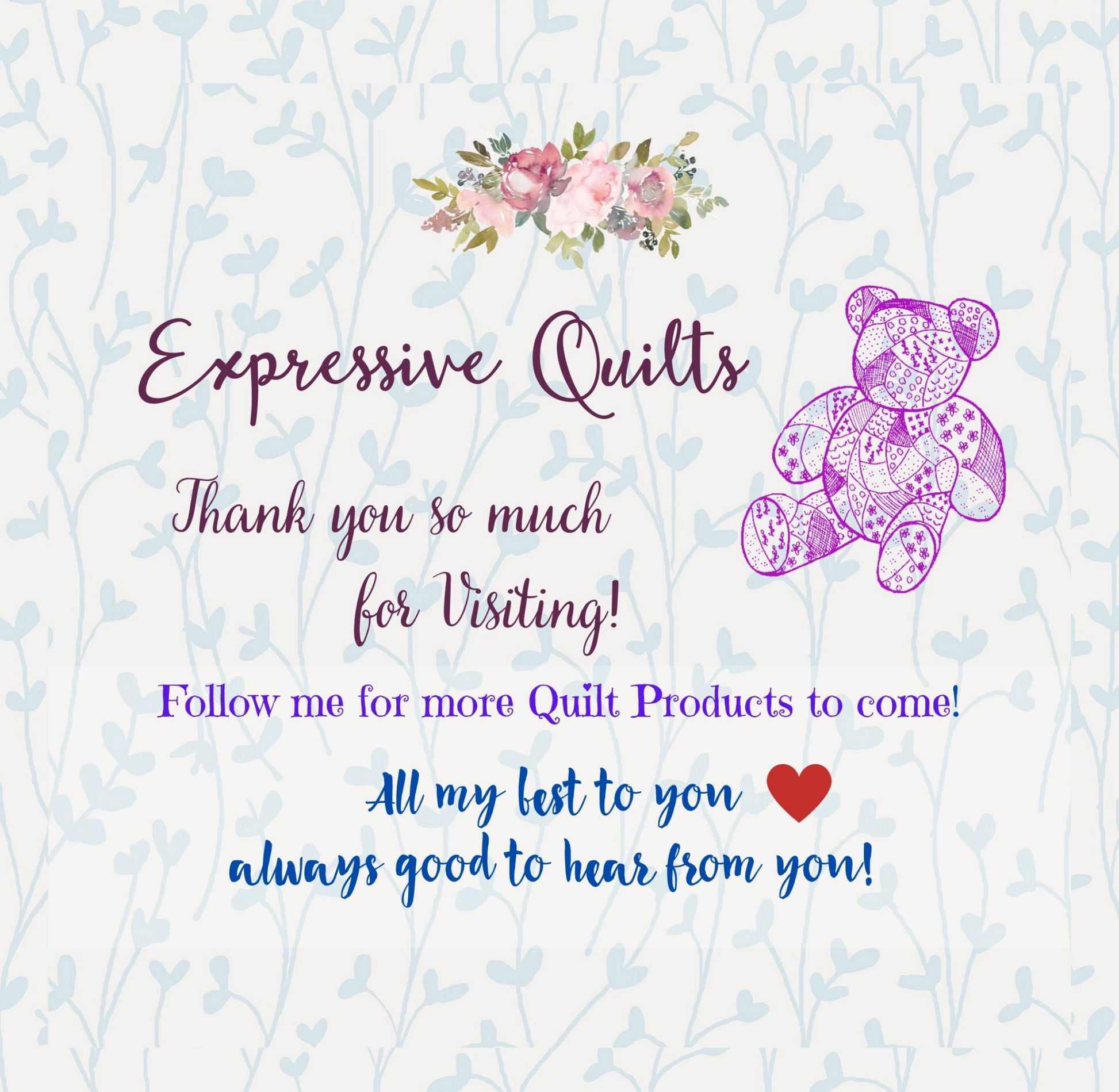 thank you from Expressive Quilts
