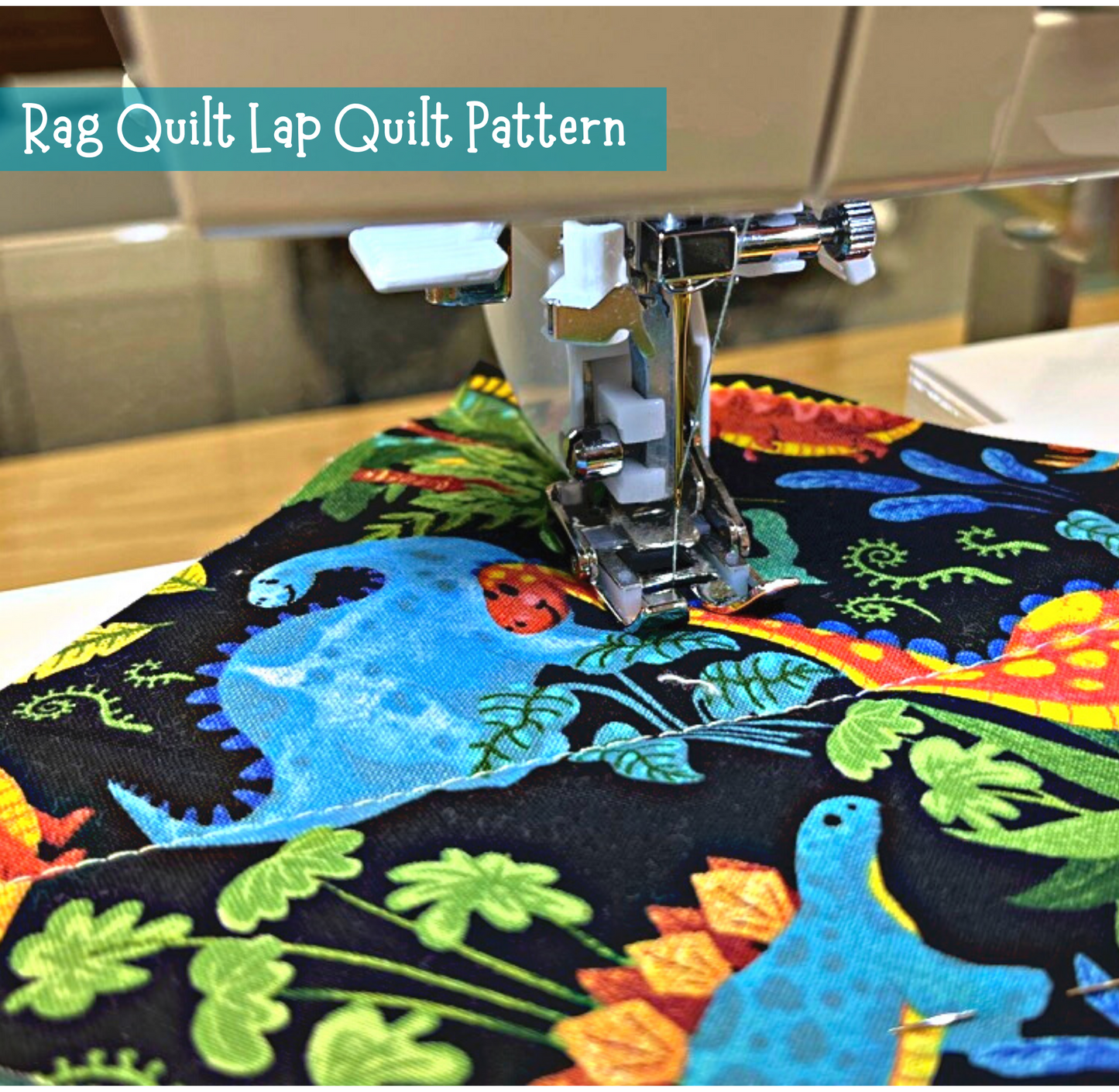 sewing a rag quilt square