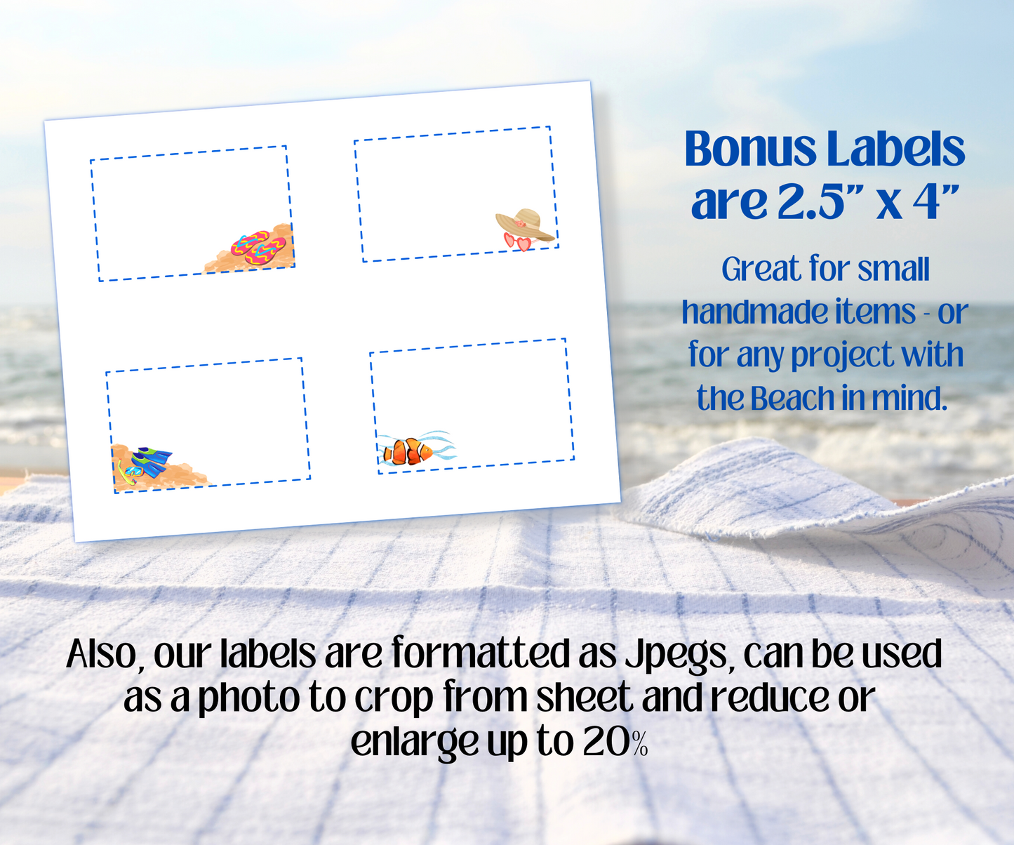 bonus Beach quilt labels included