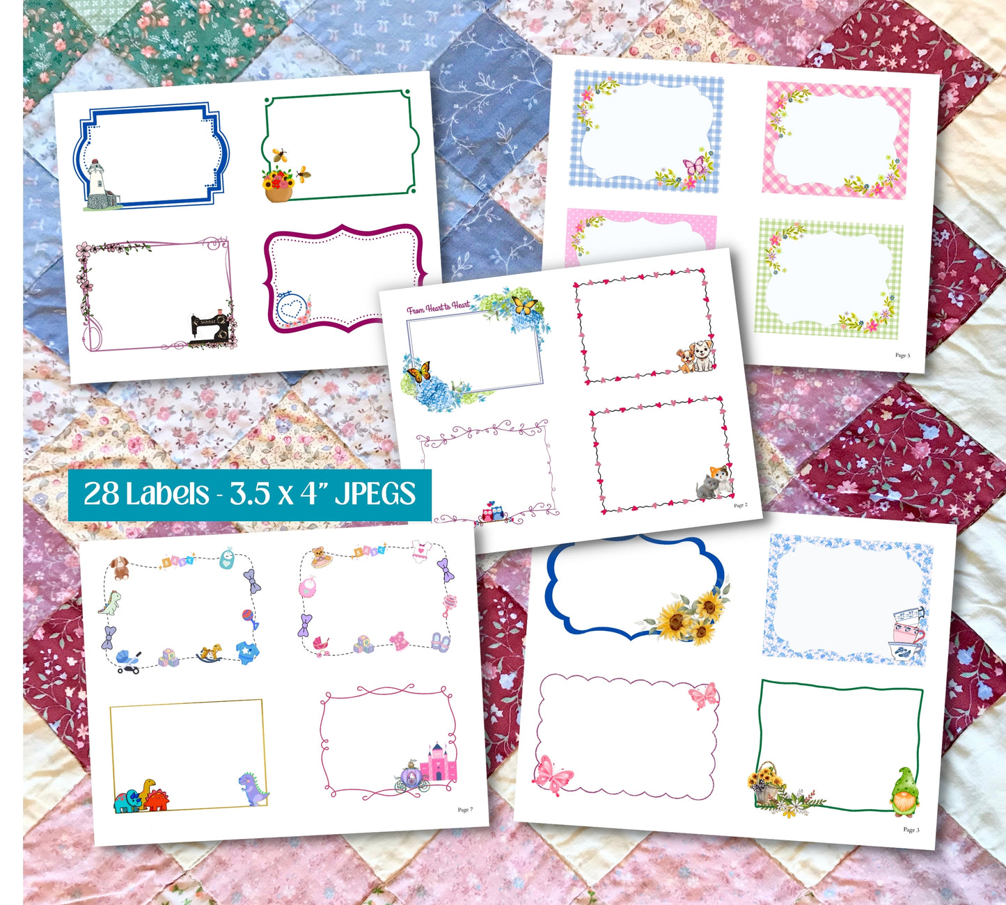 deluxe quilt labels, 3x5 print to fabric designs