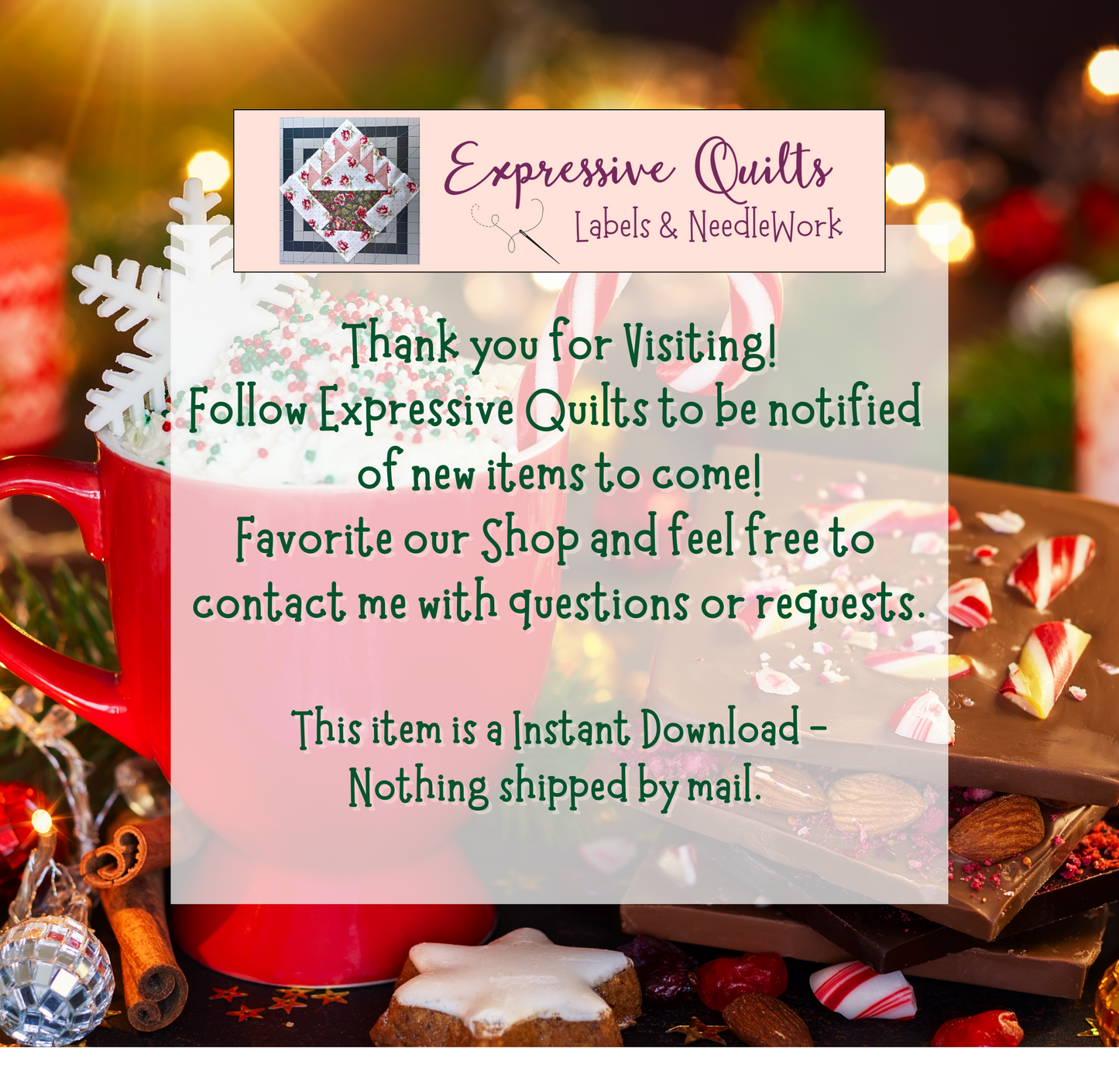 Expressive quilts thank you to customers