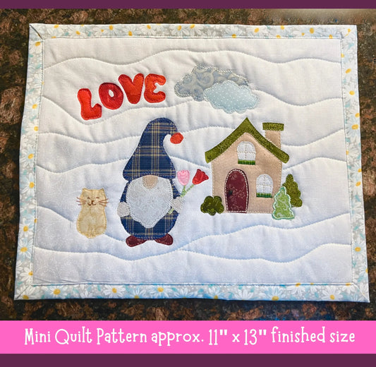 gnome and kitty with house and Love