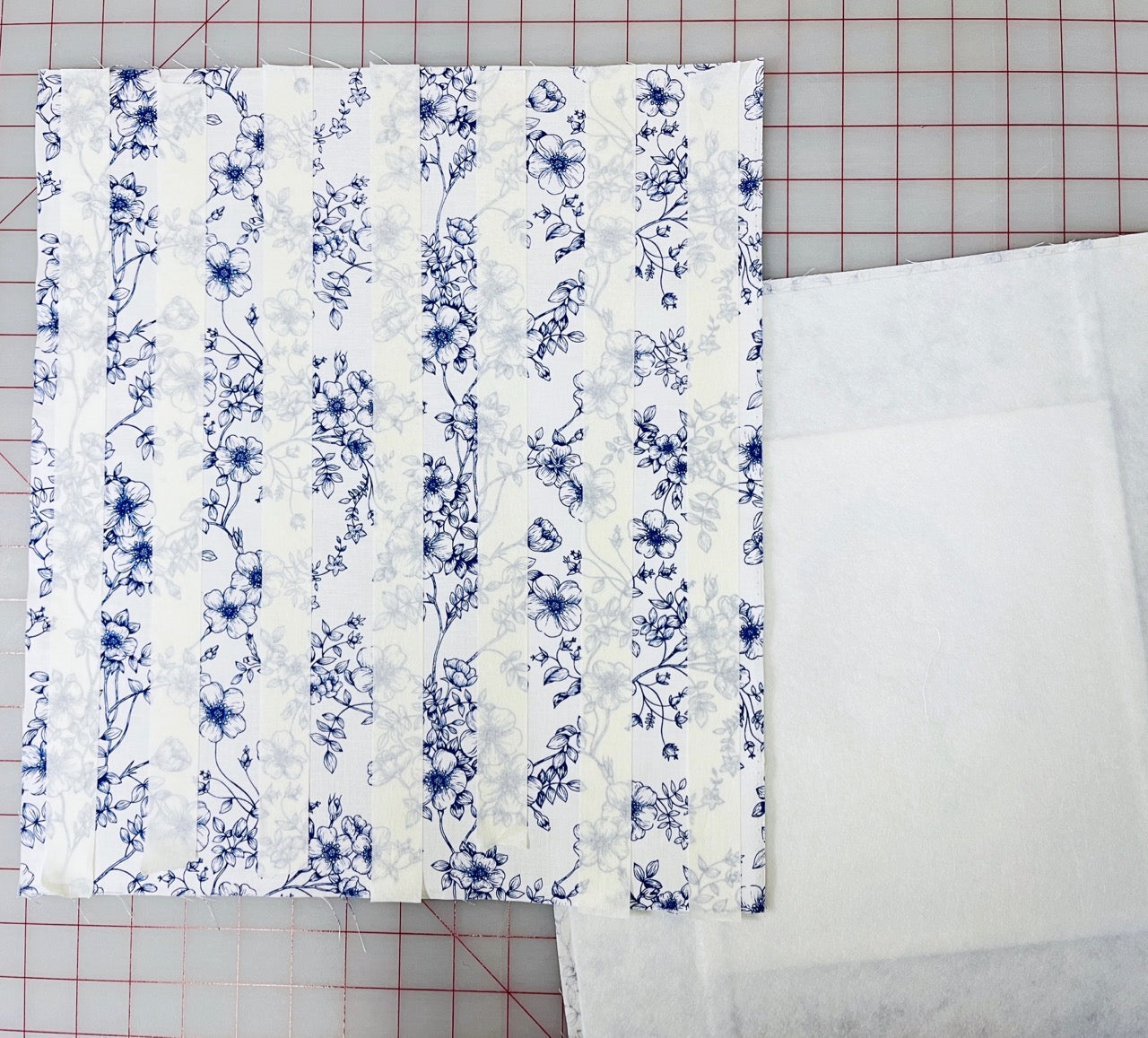 sewing quilt lines with masking tape