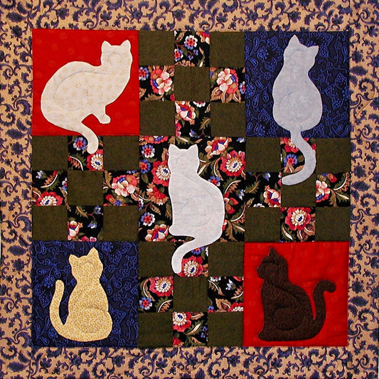 Kittens on 9 Patch quilt pattern