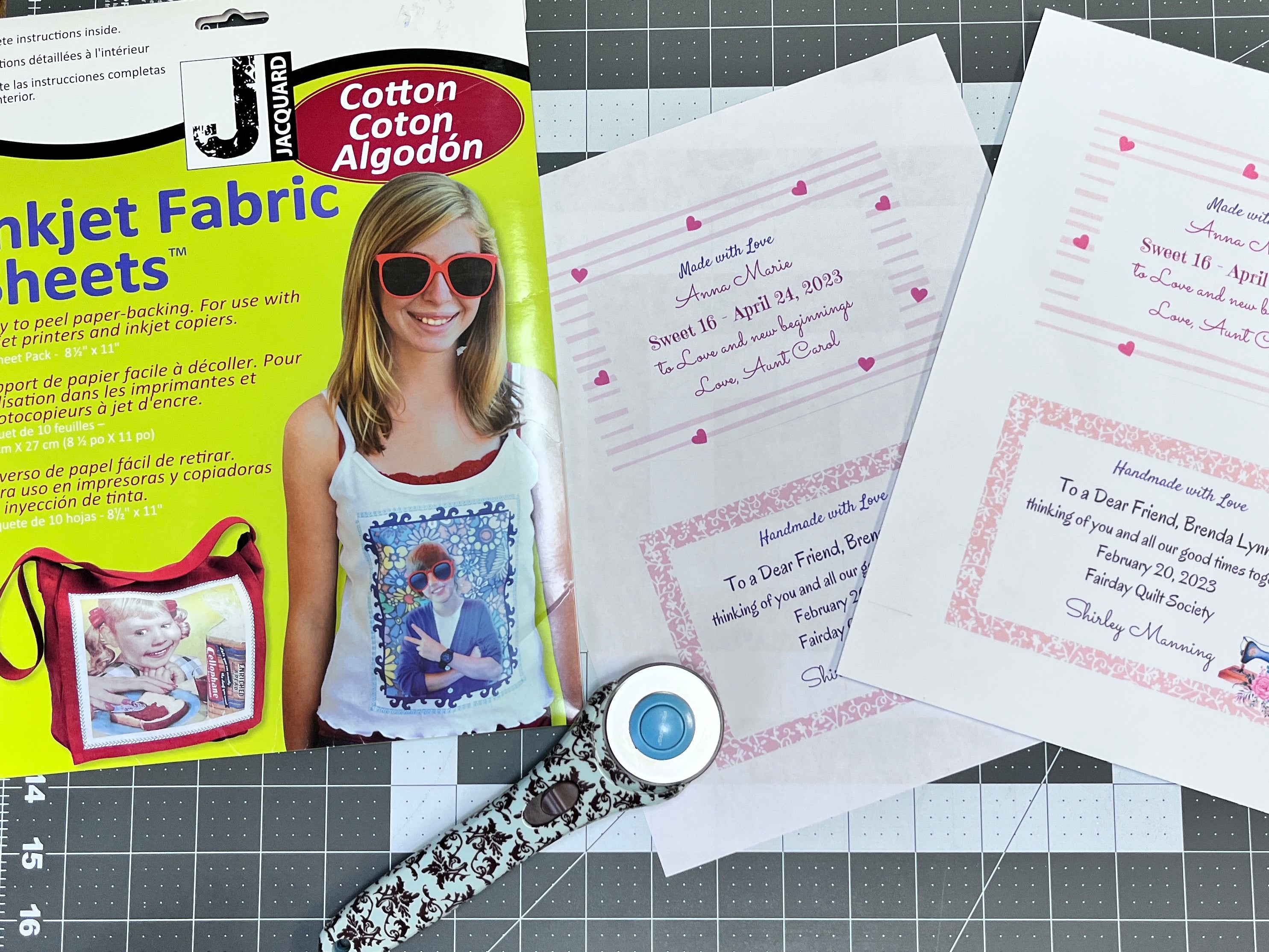 Retail Fabric Pak Example for Printing Quilt Labels