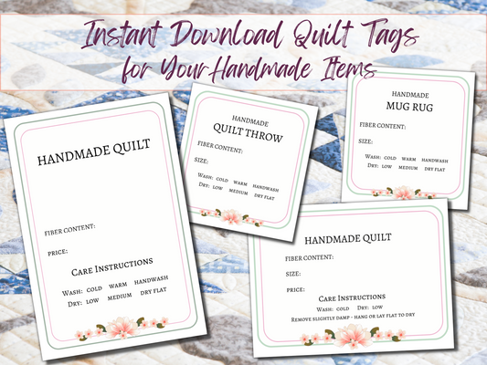 instant download quilt product tags to print