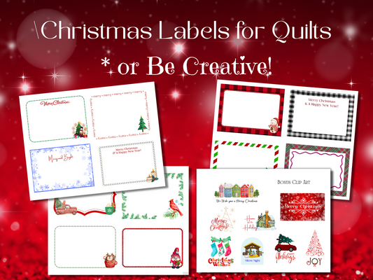 Christmas quilt labels to print to fabric