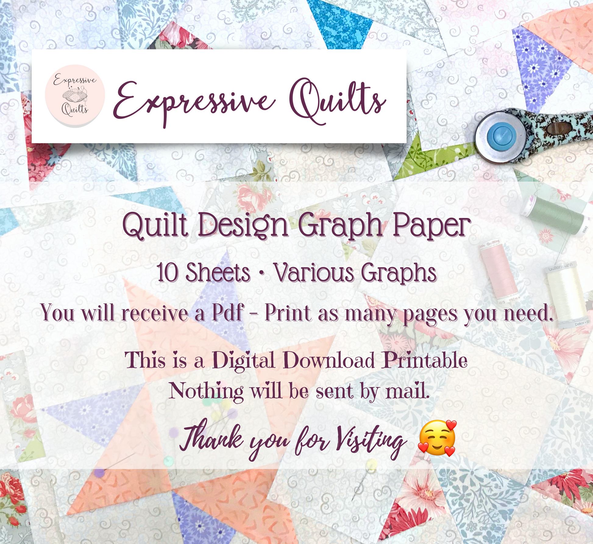 printable quilt design graph paper, various graphs