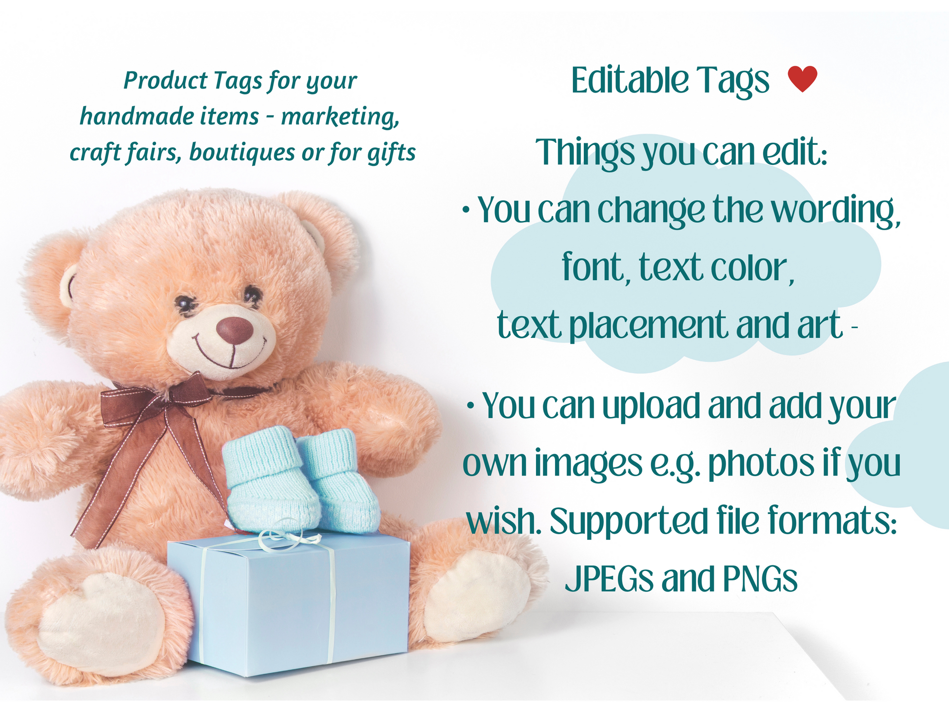 baby product tags template to edit info