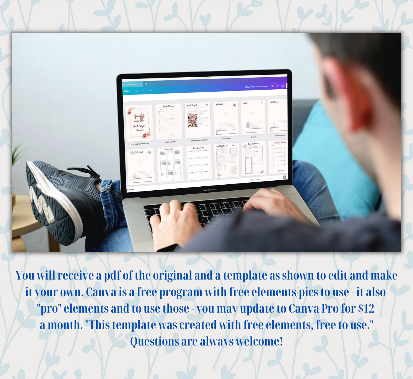 Quilt Project Planner Template Design to make it your own, Create and Edit in Canva