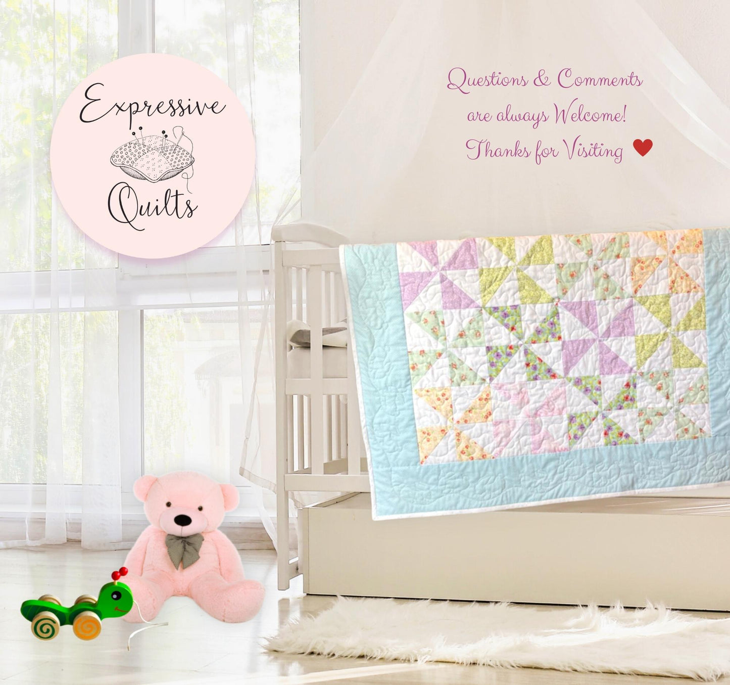 pic of Bunny Hop baby quilt pattern to print