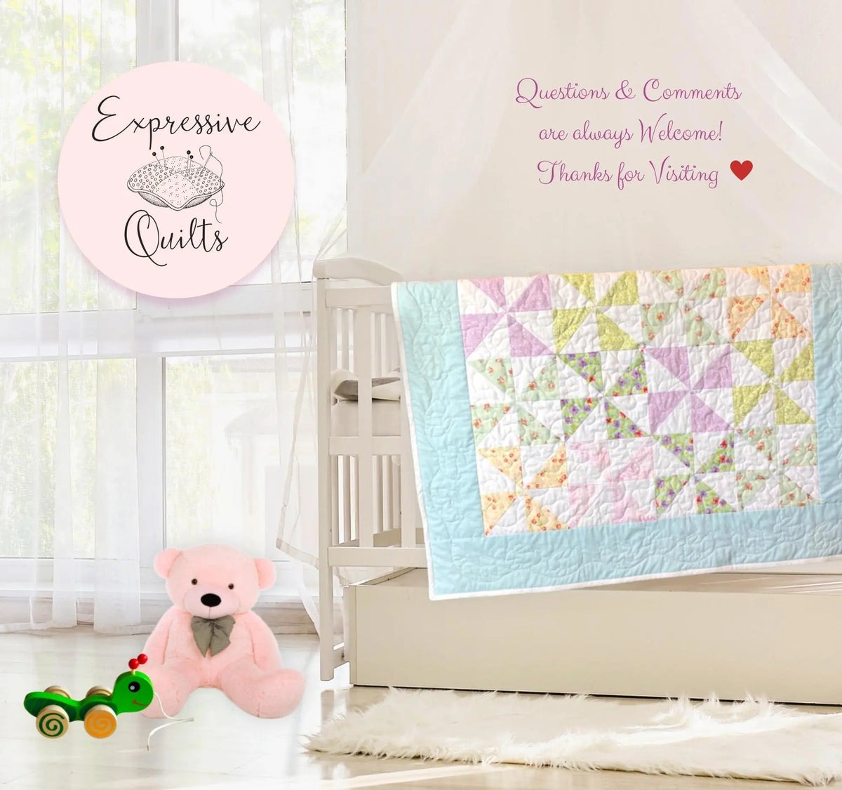 pic of Bunny Hop baby quilt pattern to print