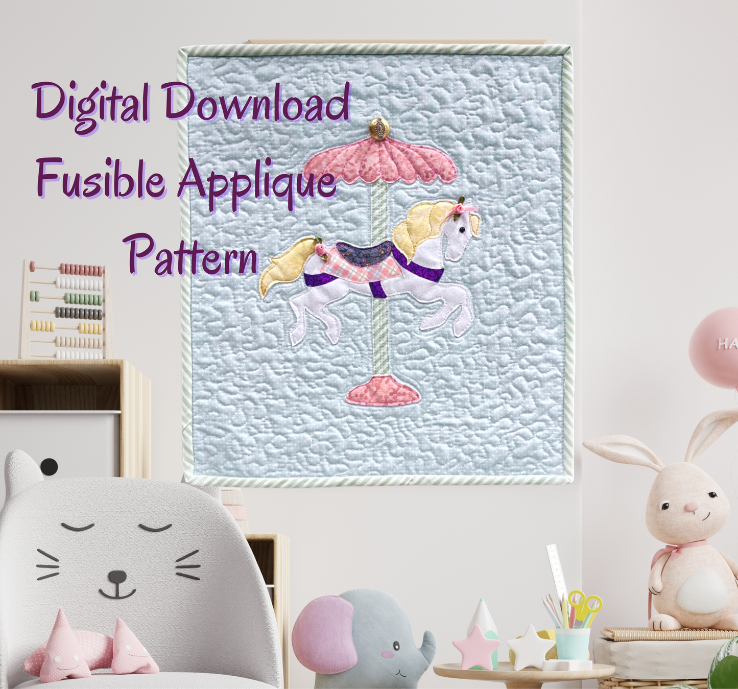 fusible applique carousel horse pattern