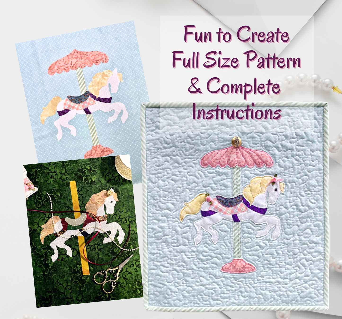 carousel horse complete pattern instructions to print