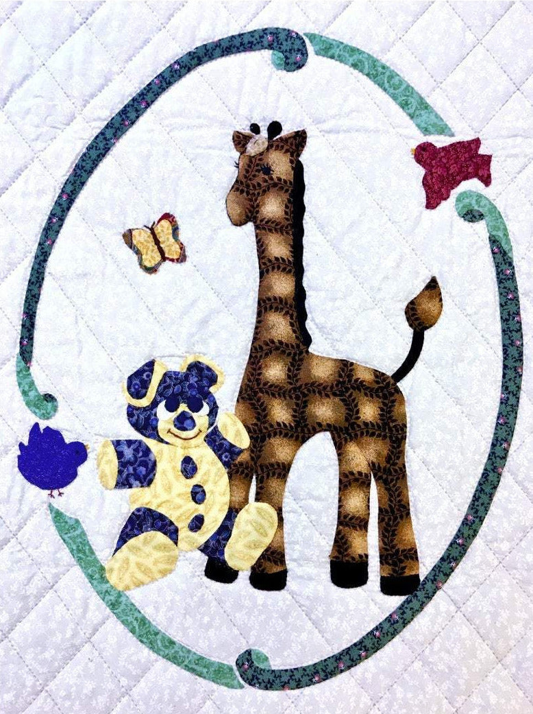 Crib Quilt Pattern - giraffe and teddy bear