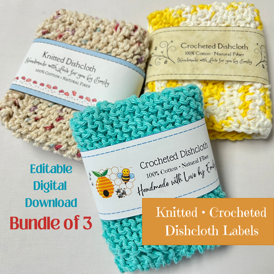 Personalized Knitting Labels and Crochet Labels for Handmade Items