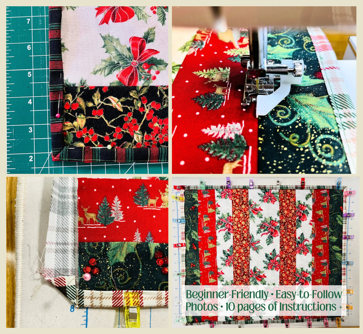 Christmas Sewing Bundle • 4 Easy Sewing Patterns -  Beginner PDF