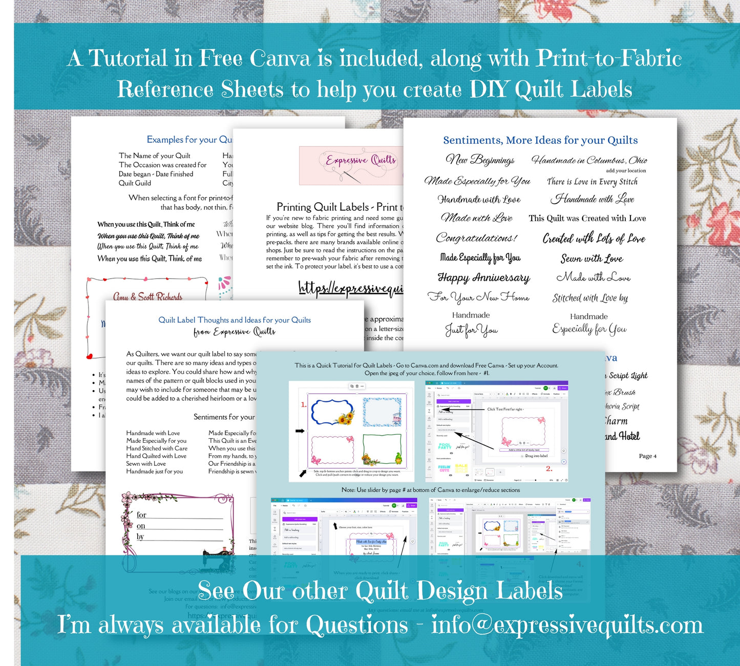 P3-180-5 All My Favorite Things - Printable Quilt Label PDF Download