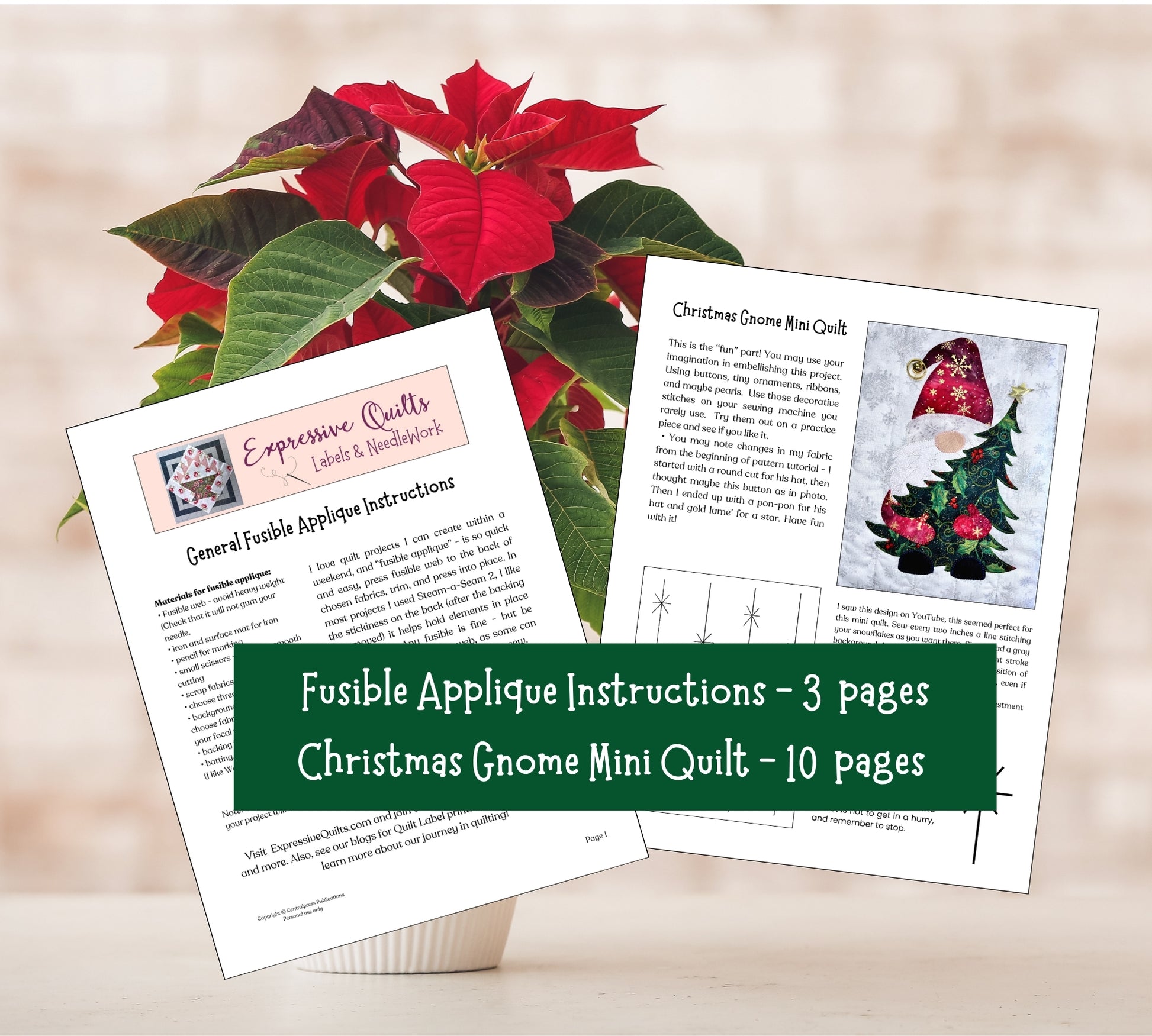 Fusible Instructions for Christmas Gnome Mini Quilt