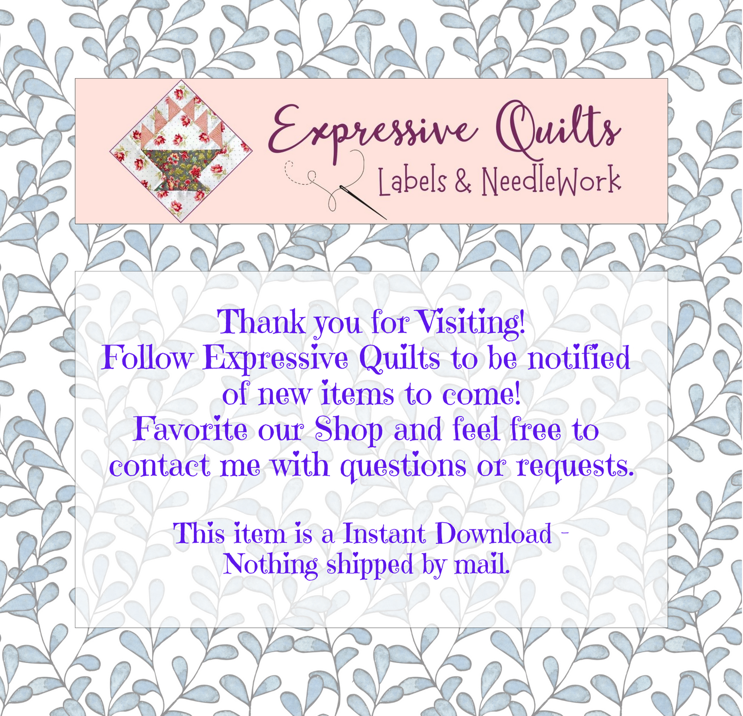 Little Quilt Labels for Quilters for Handmade Items, including Quilt Care Tags  - 12 JPEGs & 3 PDFsd Teens (Copy)