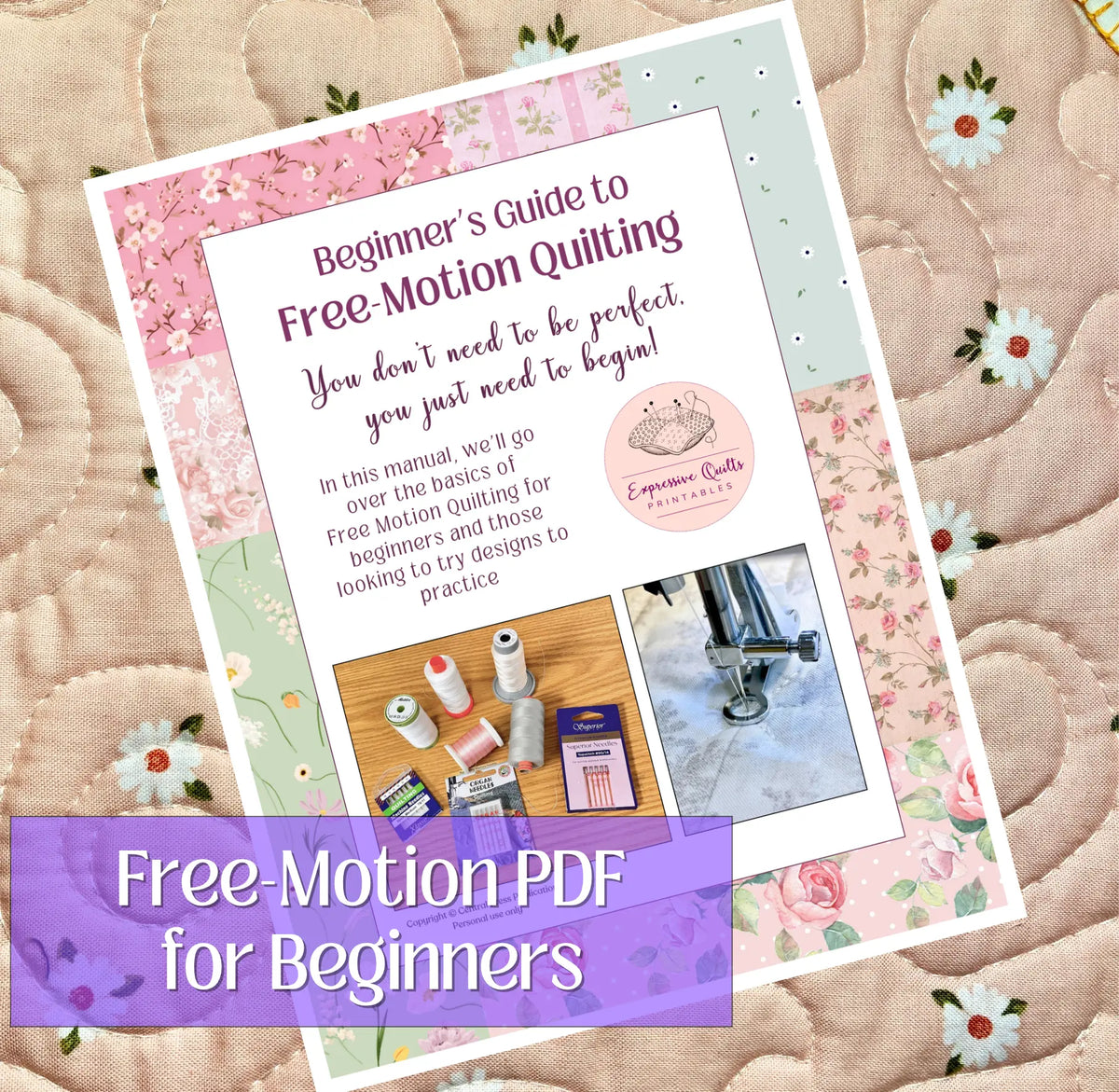 Beginner's Guide to Free-Motion Quilting  - PDF 8.5x11" Instant Download