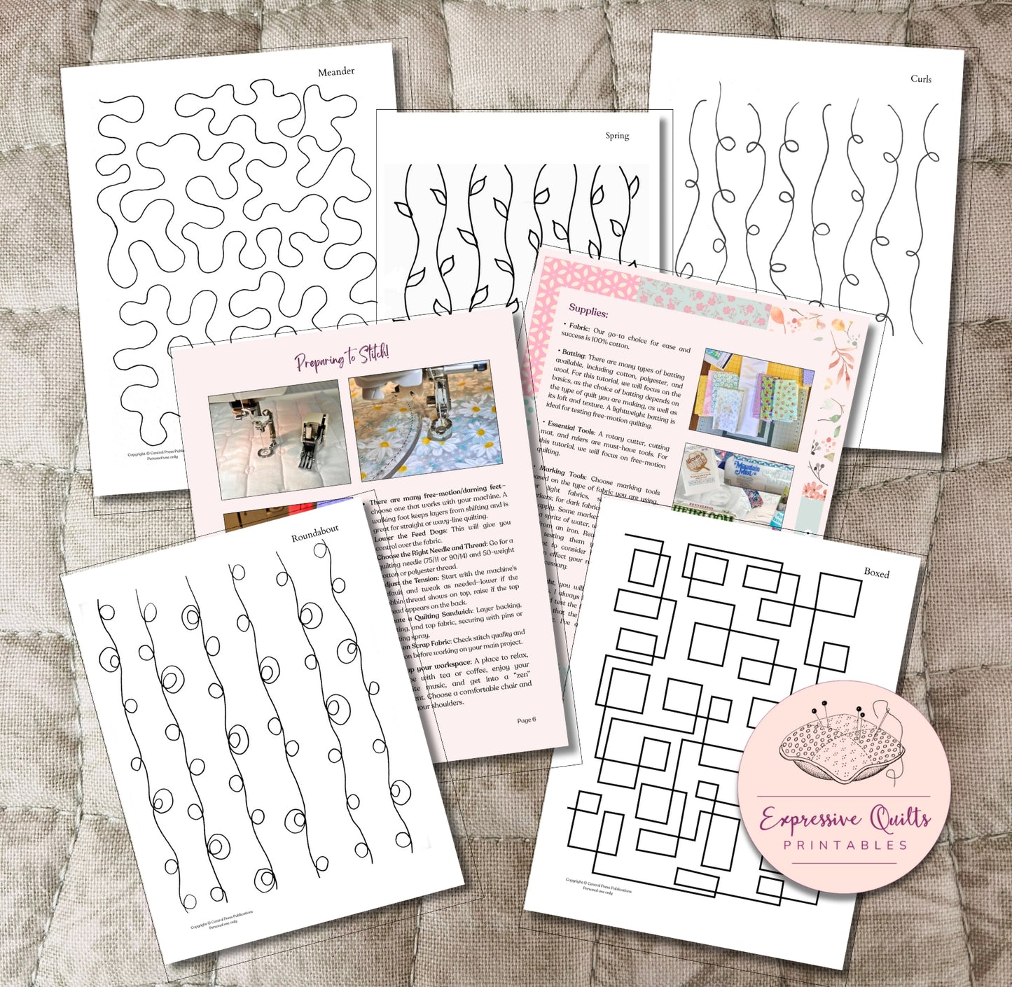 Beginner's Guide to Free-Motion Quilting eBook - PDF 8.5x11" Instant Download