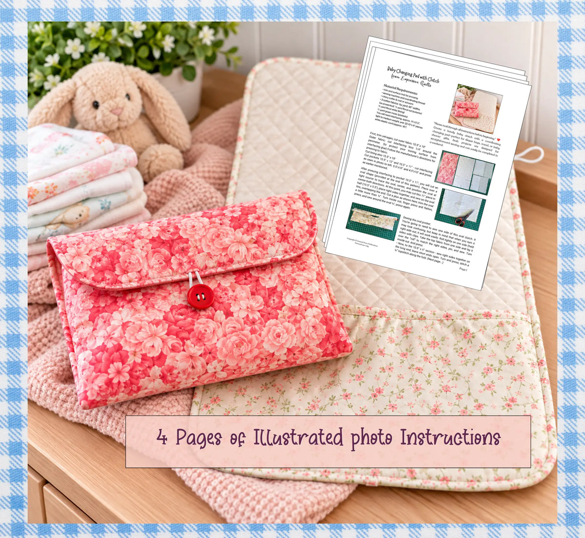 Baby Changing Pad & Clutch • Beginner-Friendly PDF Sewing Pattern • (Digital Download)