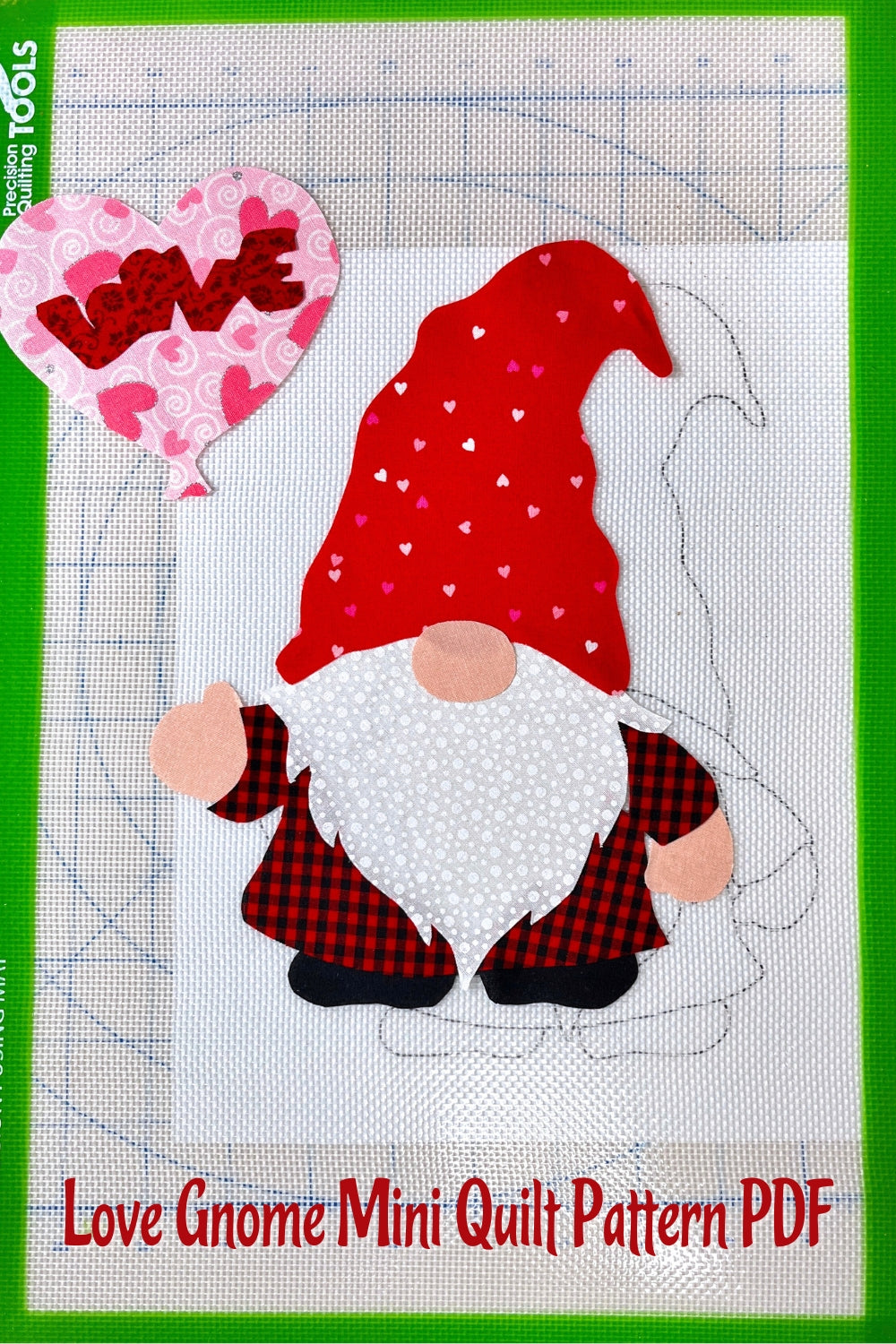 Love Gnome on fusible mat