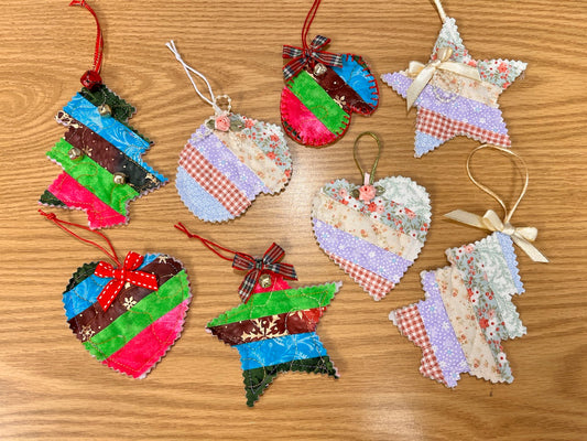 Christmas Quilted Ornaments Pattern - Free Instant Download PDF