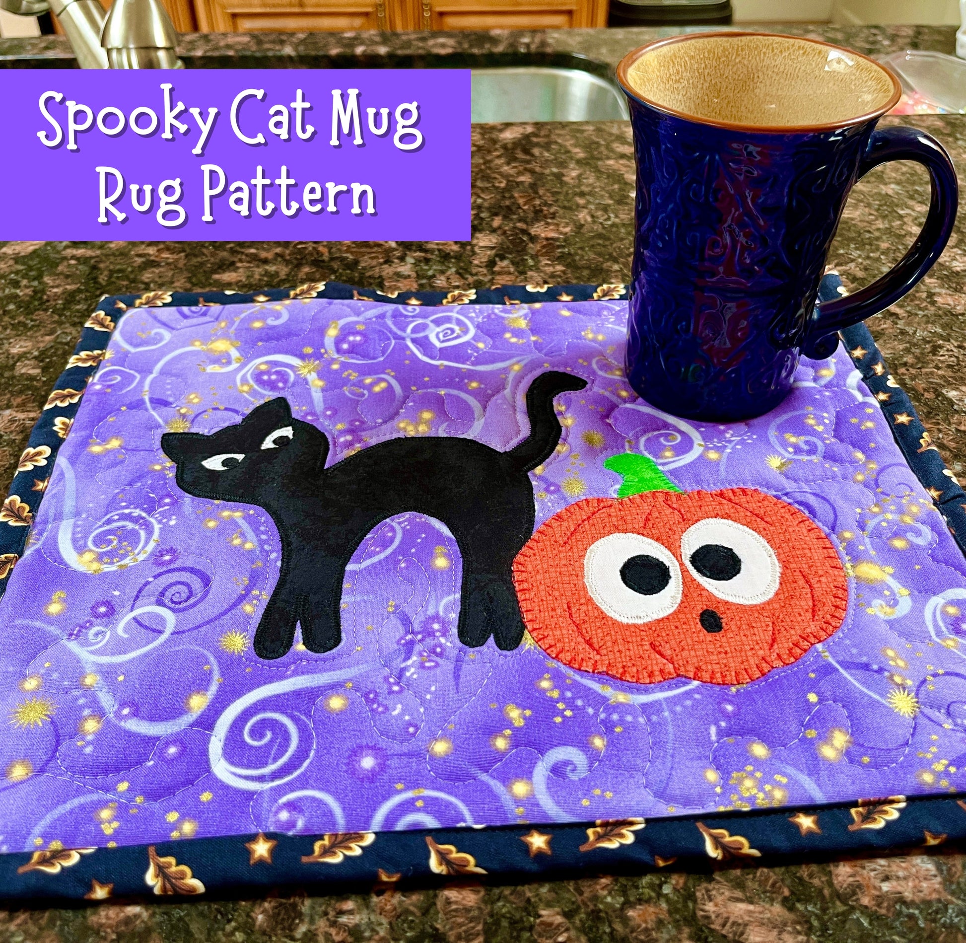 cute mug run for Halloween pattern