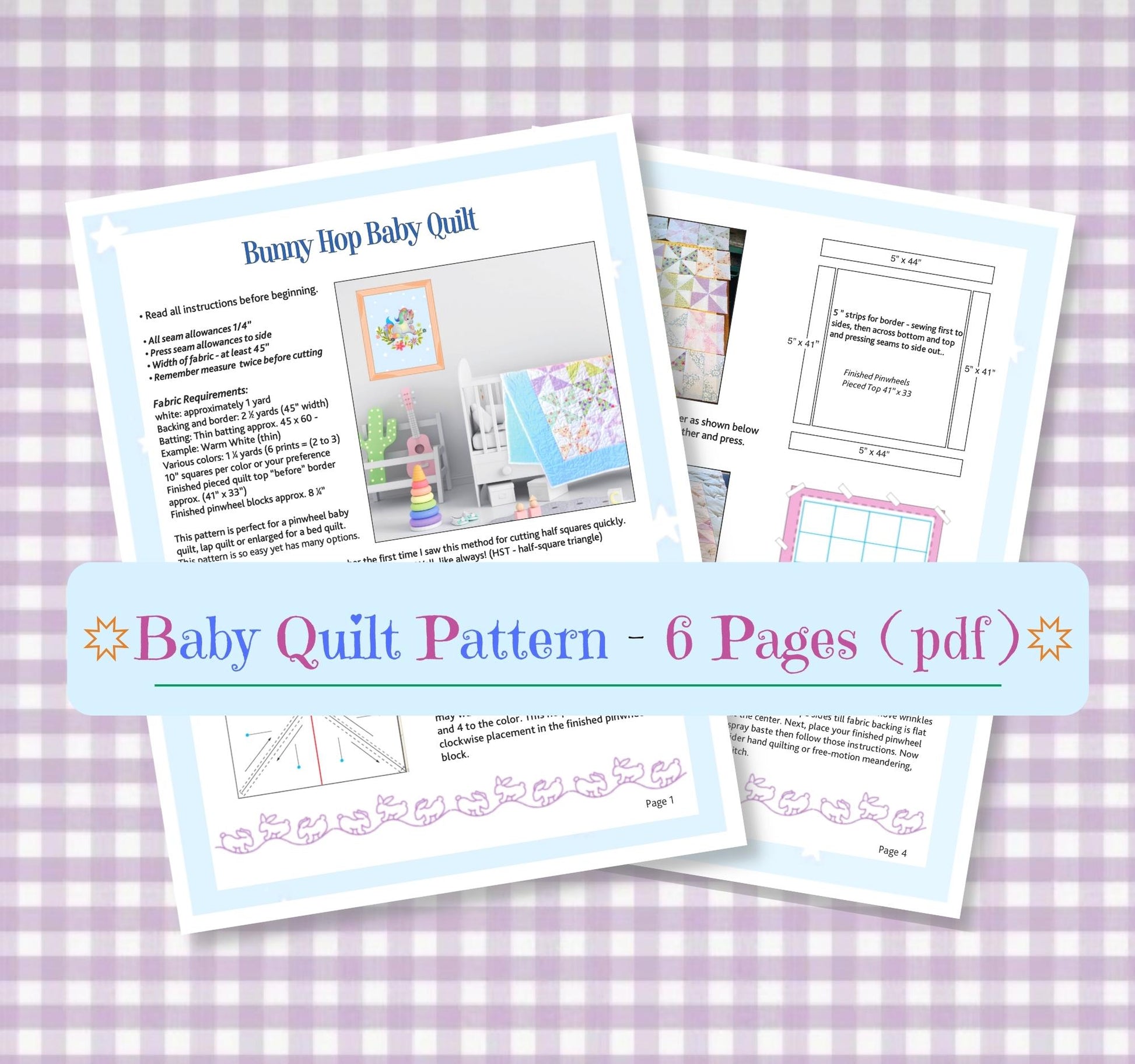 baby quilt pattern to print