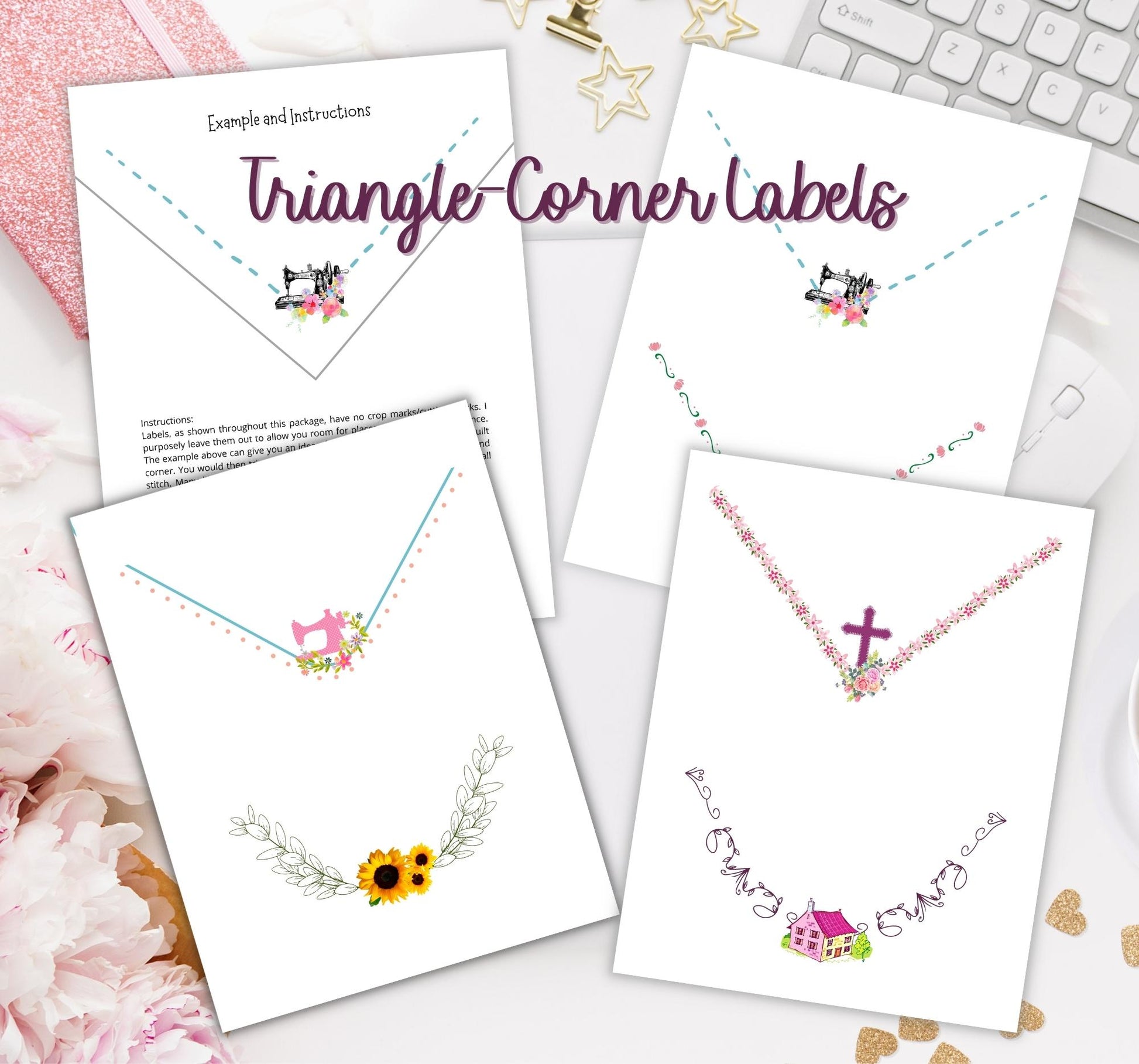 Triangle-Corner-Quilt-Labels