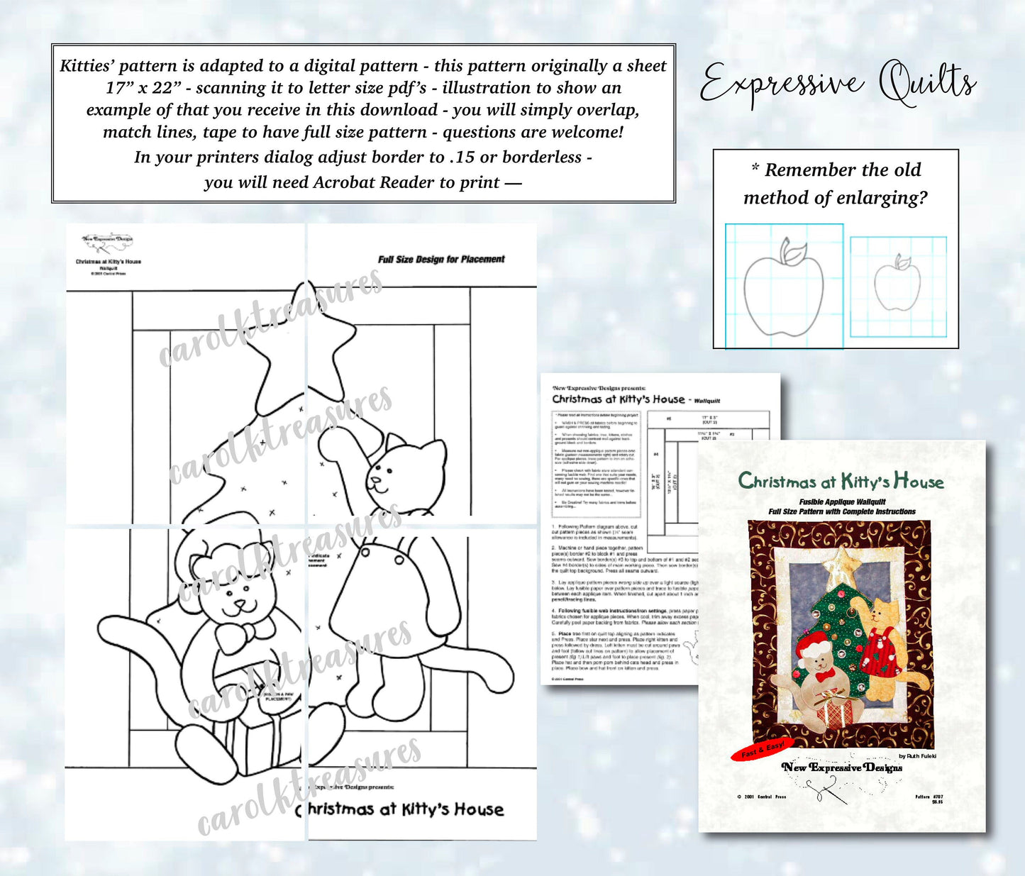 This diagram explains how Christmas at Kittys House Pattern is received as a printable