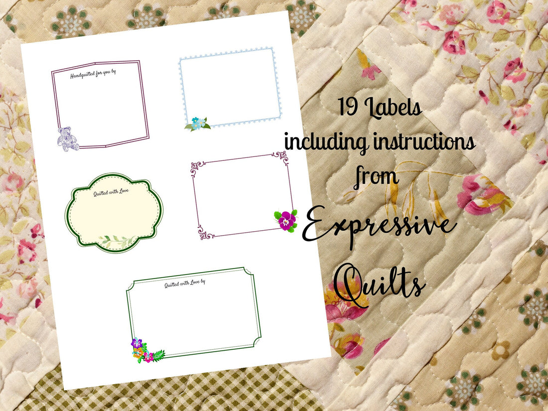 Quilt Design Labels Printable #2 digital download - 19 labels - 3 shee – expressivequilts.com