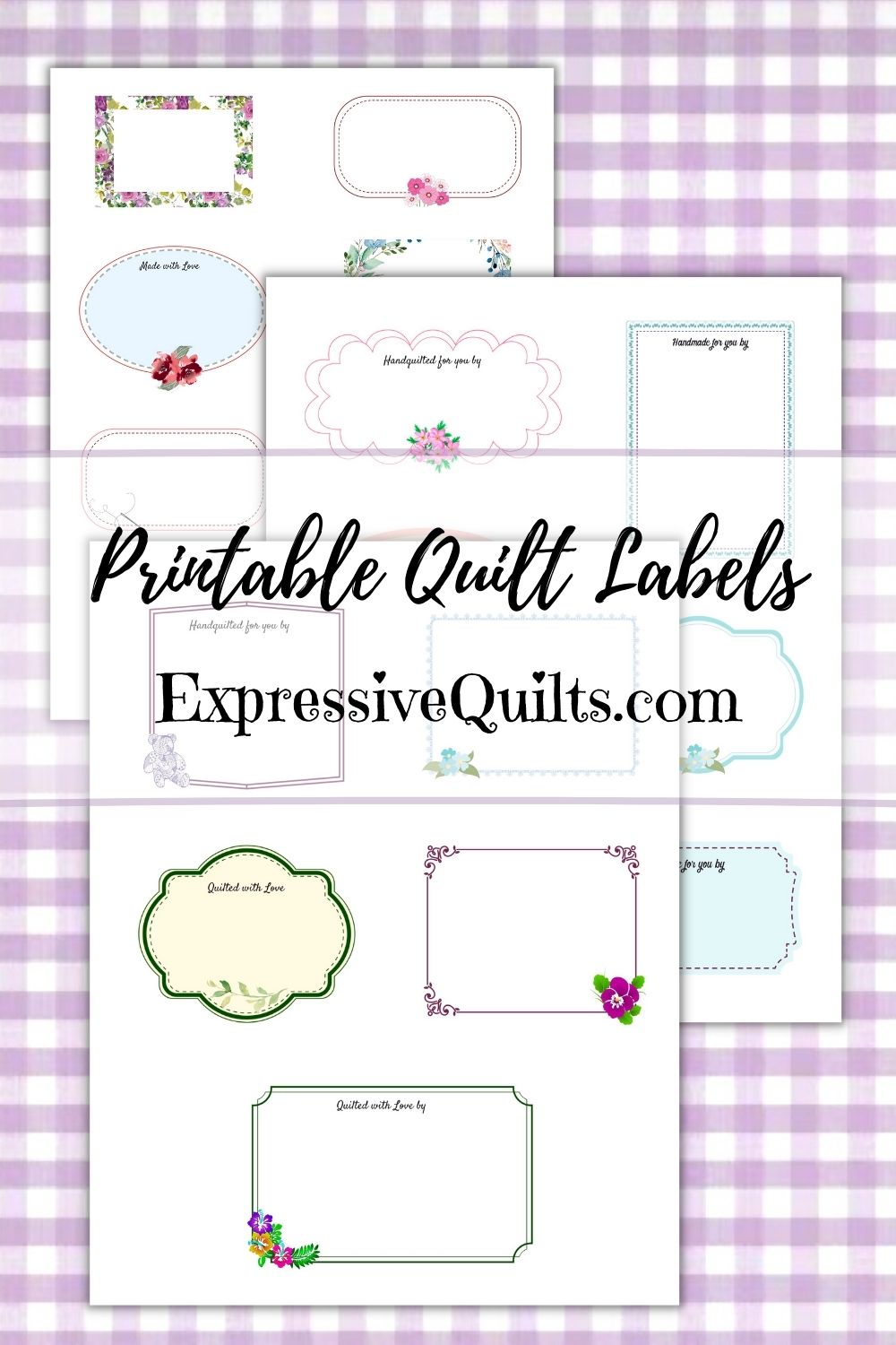 Quilt Labels Printable digital download - 18 labels - 3 sheets 8.5x11 ...